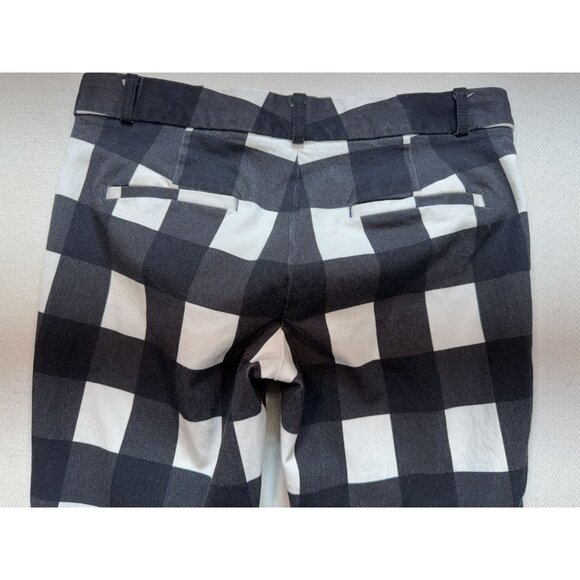 Banana Republic Womens Sloan Trouser Pants Size 4 Black White Buffalo Plaid Y2K - Picture 12 of 14